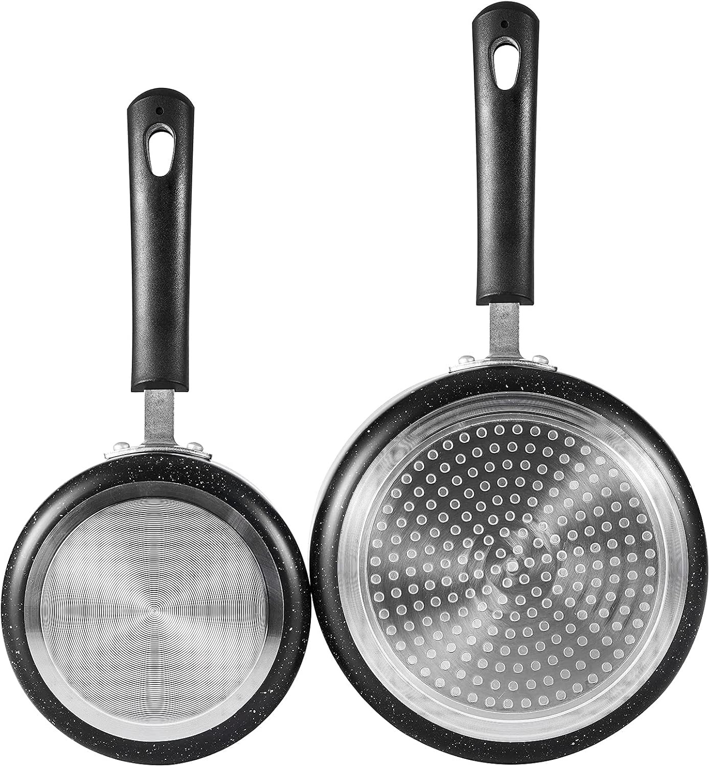 Nonstick Saucepan Set with Lid, Non Stick 1Qt & 2Qt Sauce Pan Set with Glass Lid