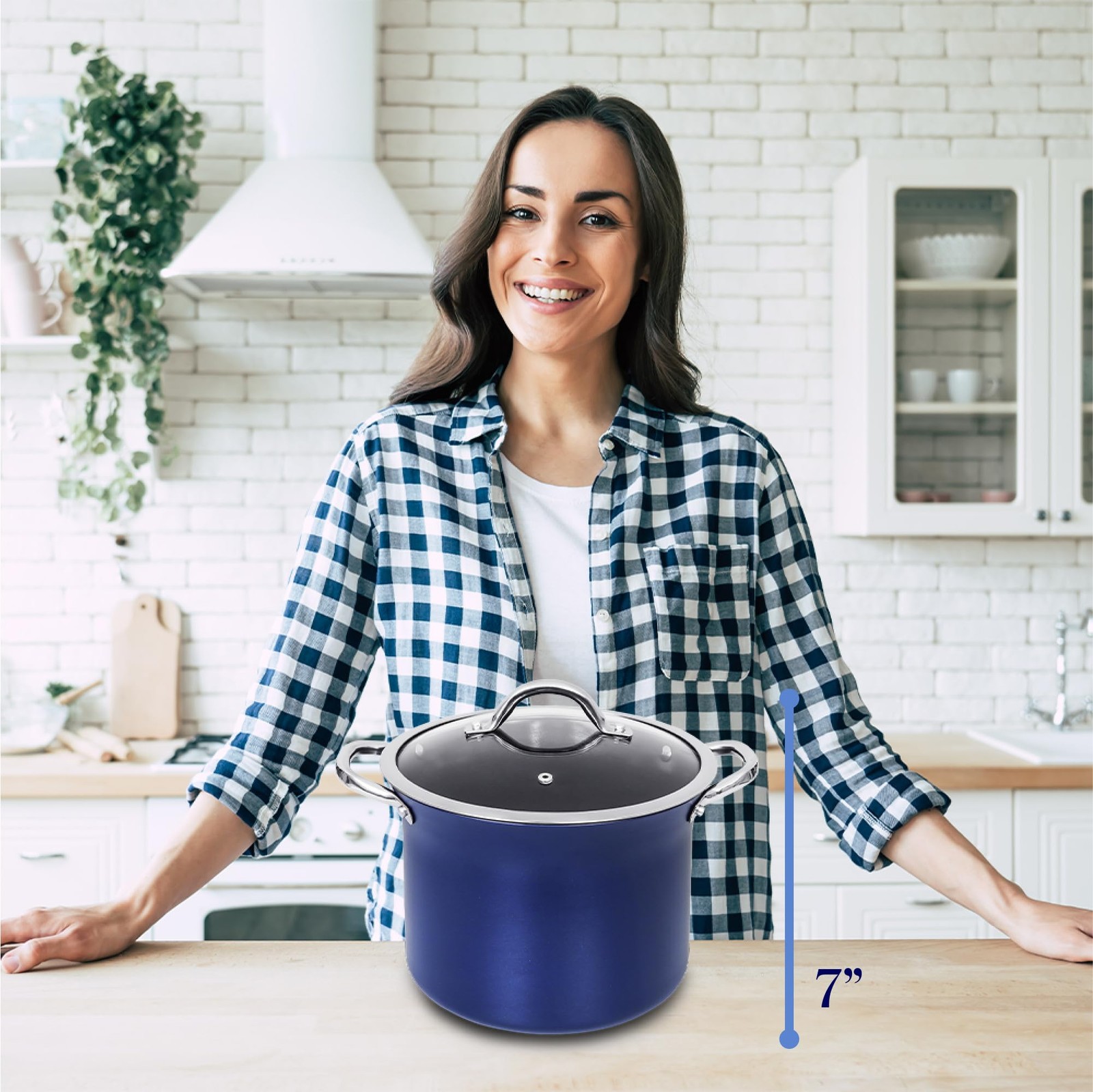 CONCORD Sapphire Nonstick 7 Quart Stock Pot Cookware Set (Induction )