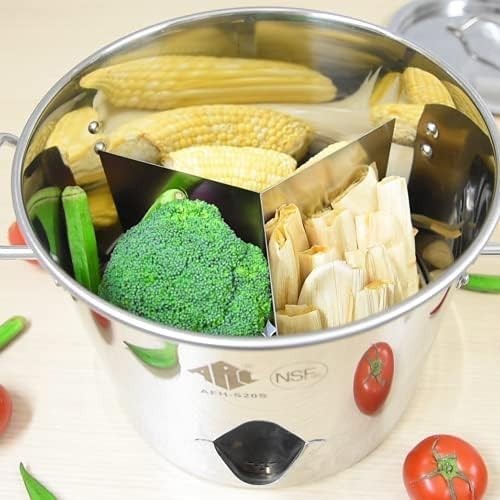 ARC 20QT Stainless Steel Tamale Steamer Pot with Easy-Fill Water Spout, Seafood