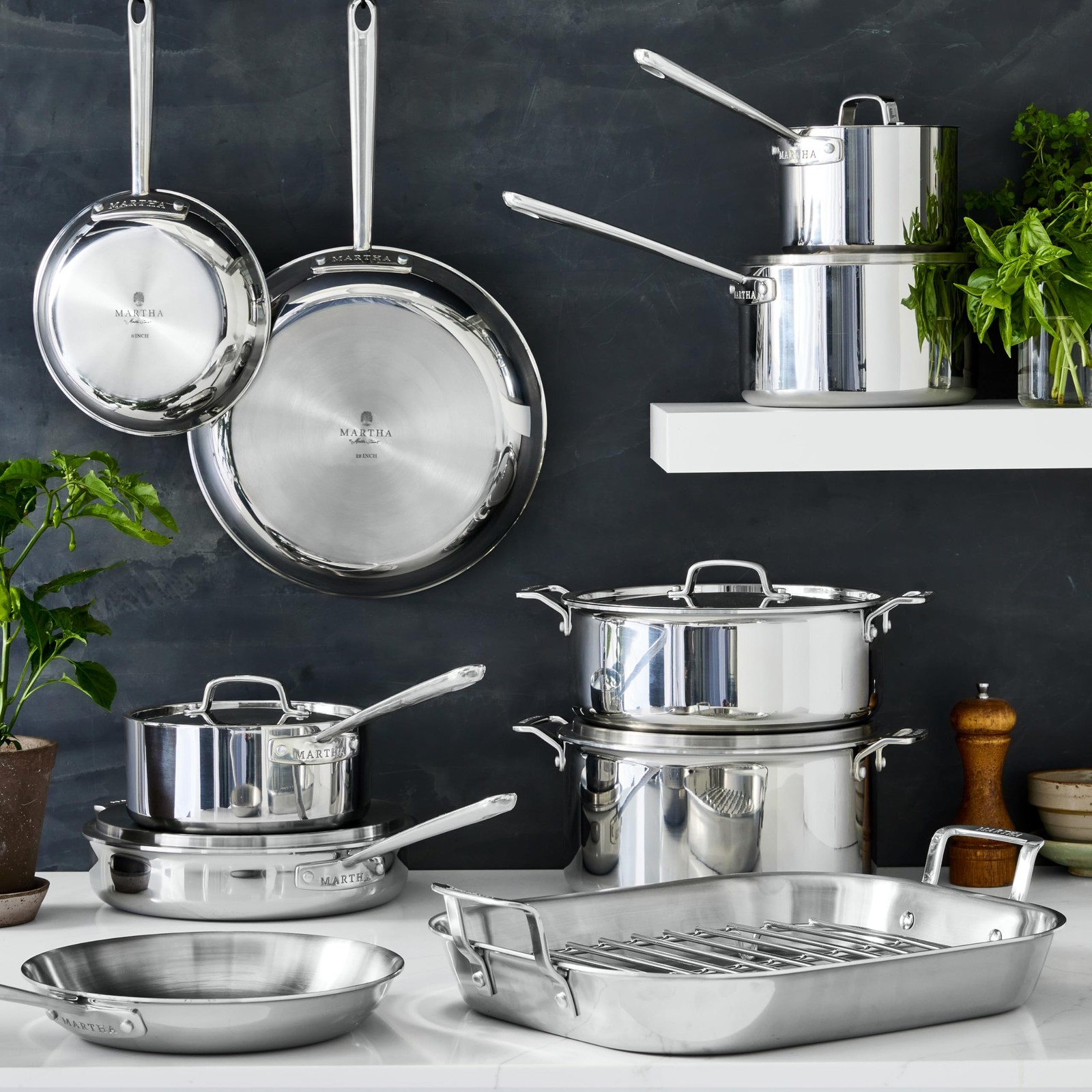 Martha by Martha Stewart 4-Quart Triply Stainless Steel Saucepan with Lid
