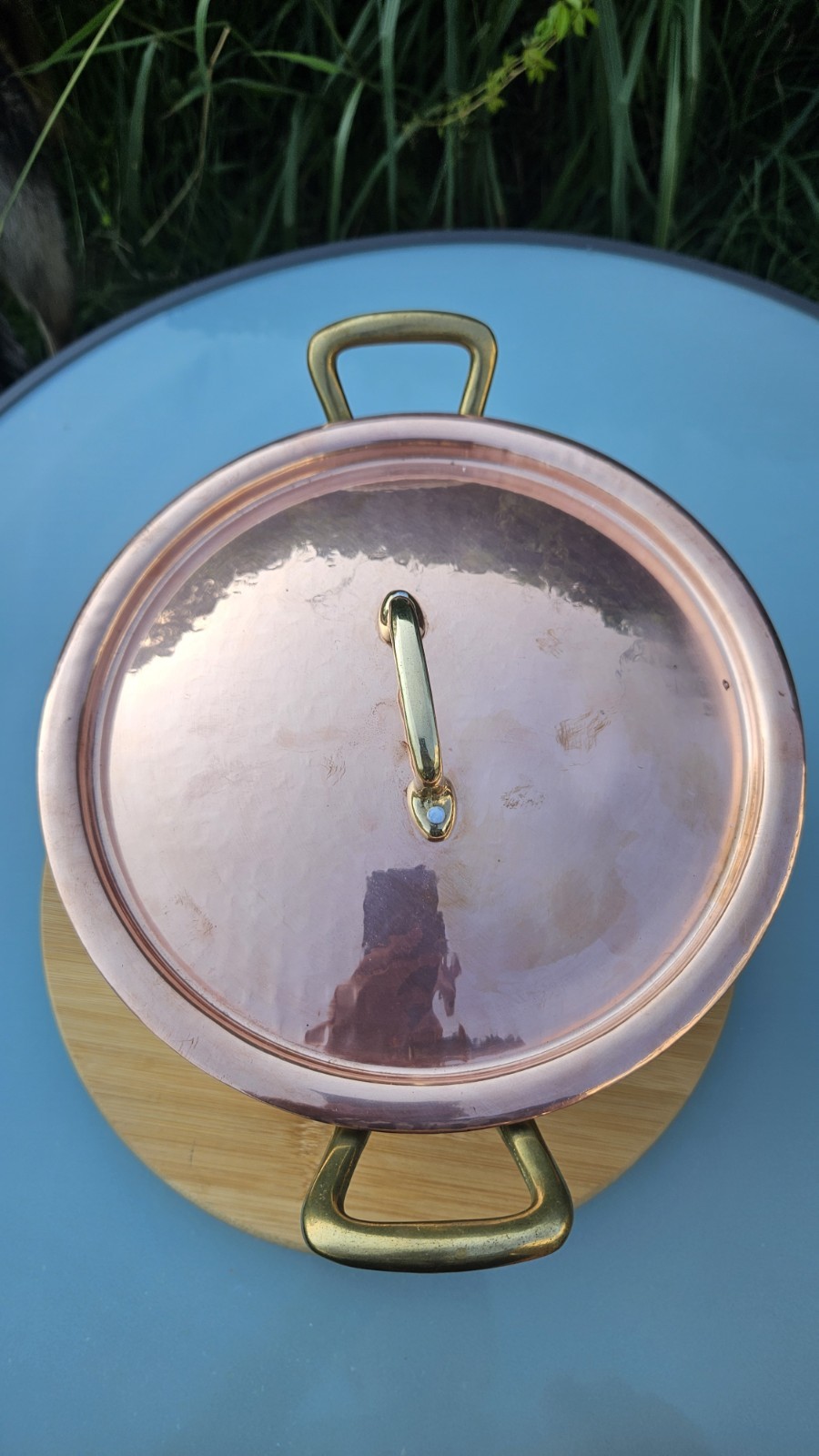 Ruffoni 7.5 Qt Historia Hammered Copper Stockpot w/Classic Brass Handles