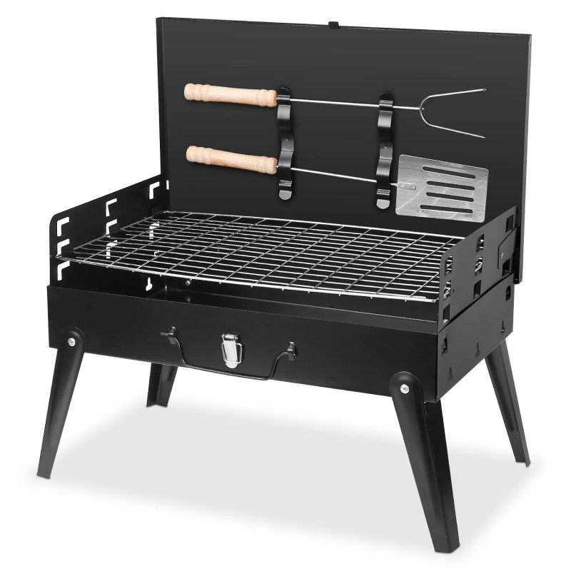 Portable Charcoal BBQ Grill – Foldable Mini Barbecue Smoker for Camping, Outdoor