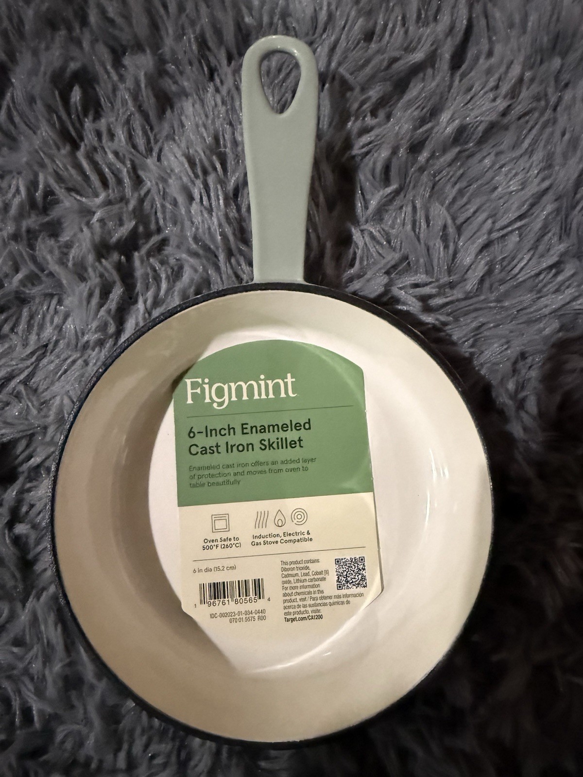 Figmint 6″ Enameled Cast Iron Skillet Oven-Safe 500°F Induction Green