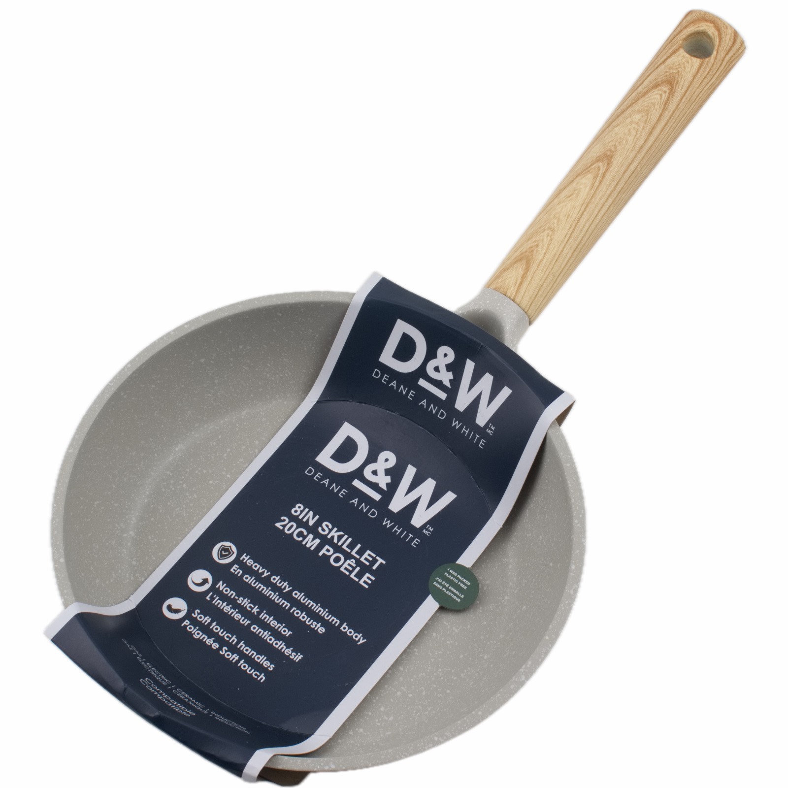 Deane and White 8″ Skillet Non Stick Frying Pan Gray Soft Touch Handle