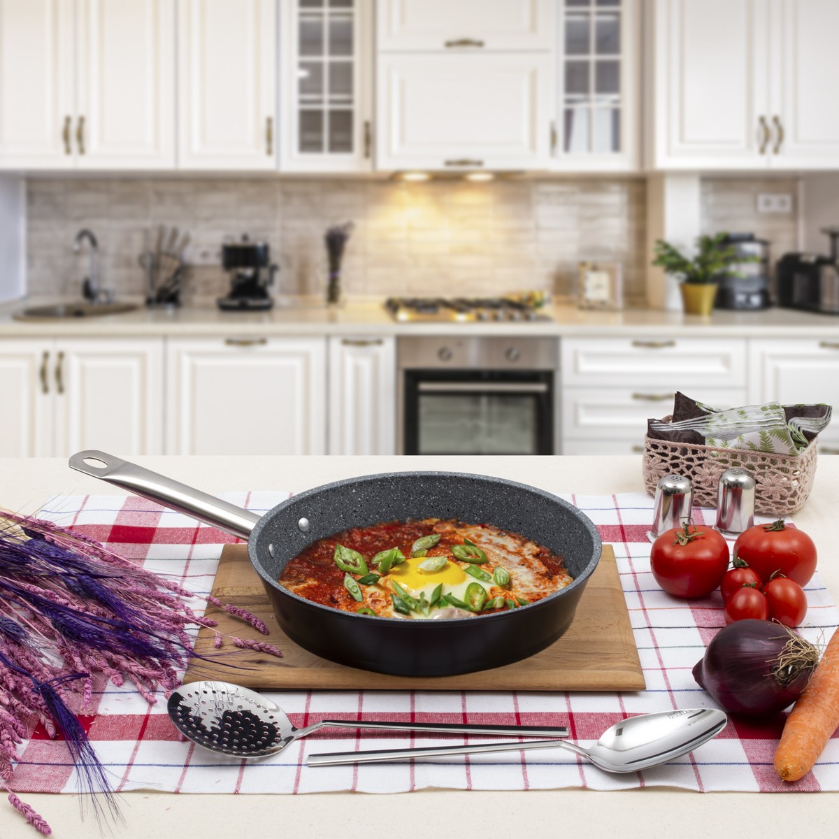Serenk Excellence Non Stick Frying Pan, Dishwasher Safe, PFOA Free Granite