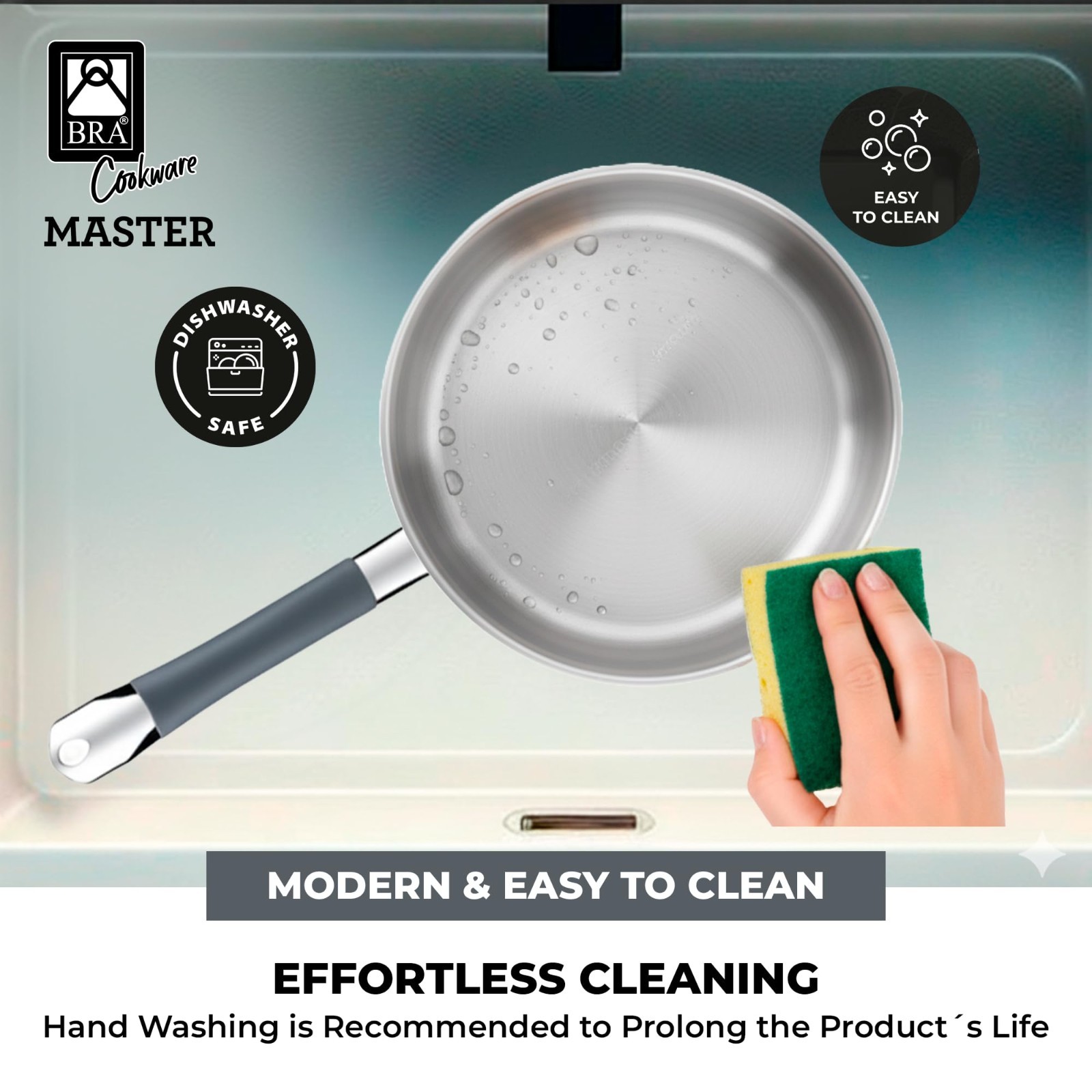 11″ Professional Stainless Steel Frying Pan | Induction Compatible Skillet | PFA