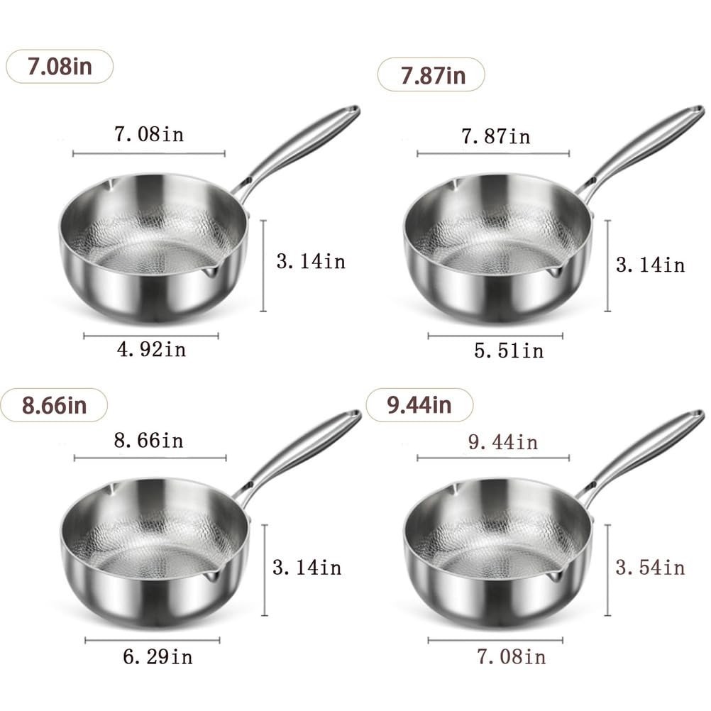 Multifunctional Titanium Hammered Non-Stick Pan, Scratch-Resistant, 7.08in, Dual