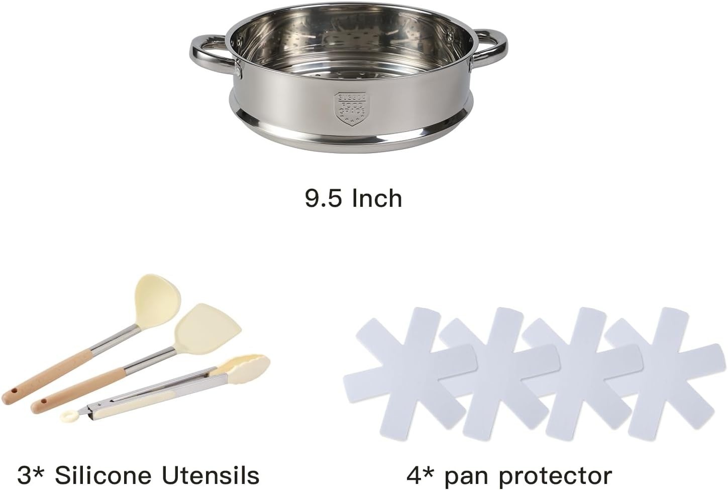 16PCS Pots and Pans Set Non Stick Cookware Set Nonstick with Cooking Set, White