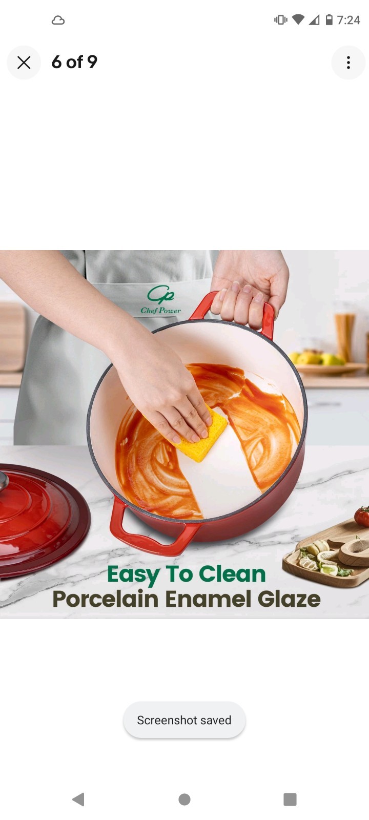 Chef Power Dutch Oven Pot Lid 5Qt Enameled Cast Iron Dutch Oven For Bread