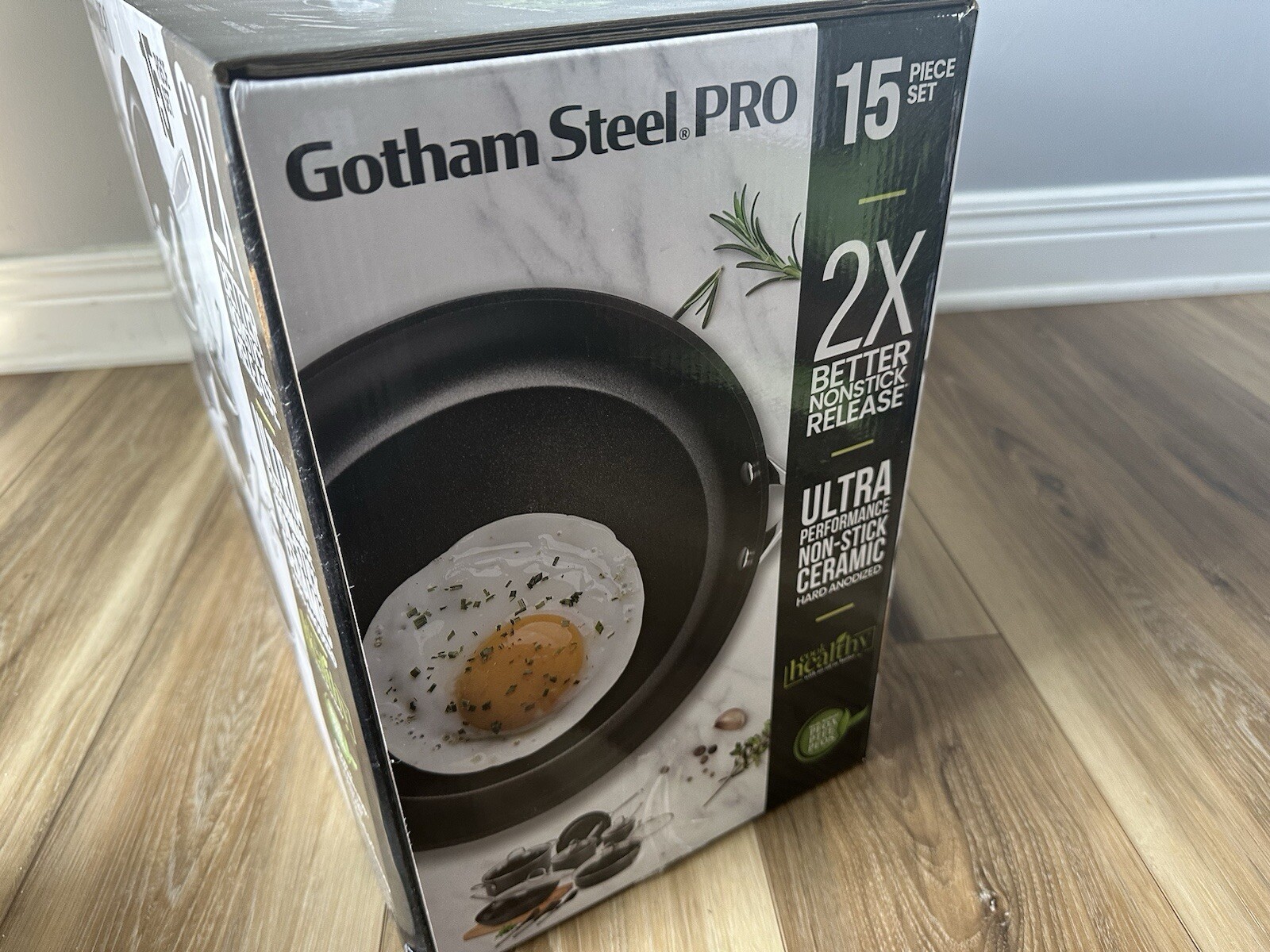 Gotham Steel Pro Nonstick 15-Piece Hard Anodized Aluminum Ceramic Cookware Set