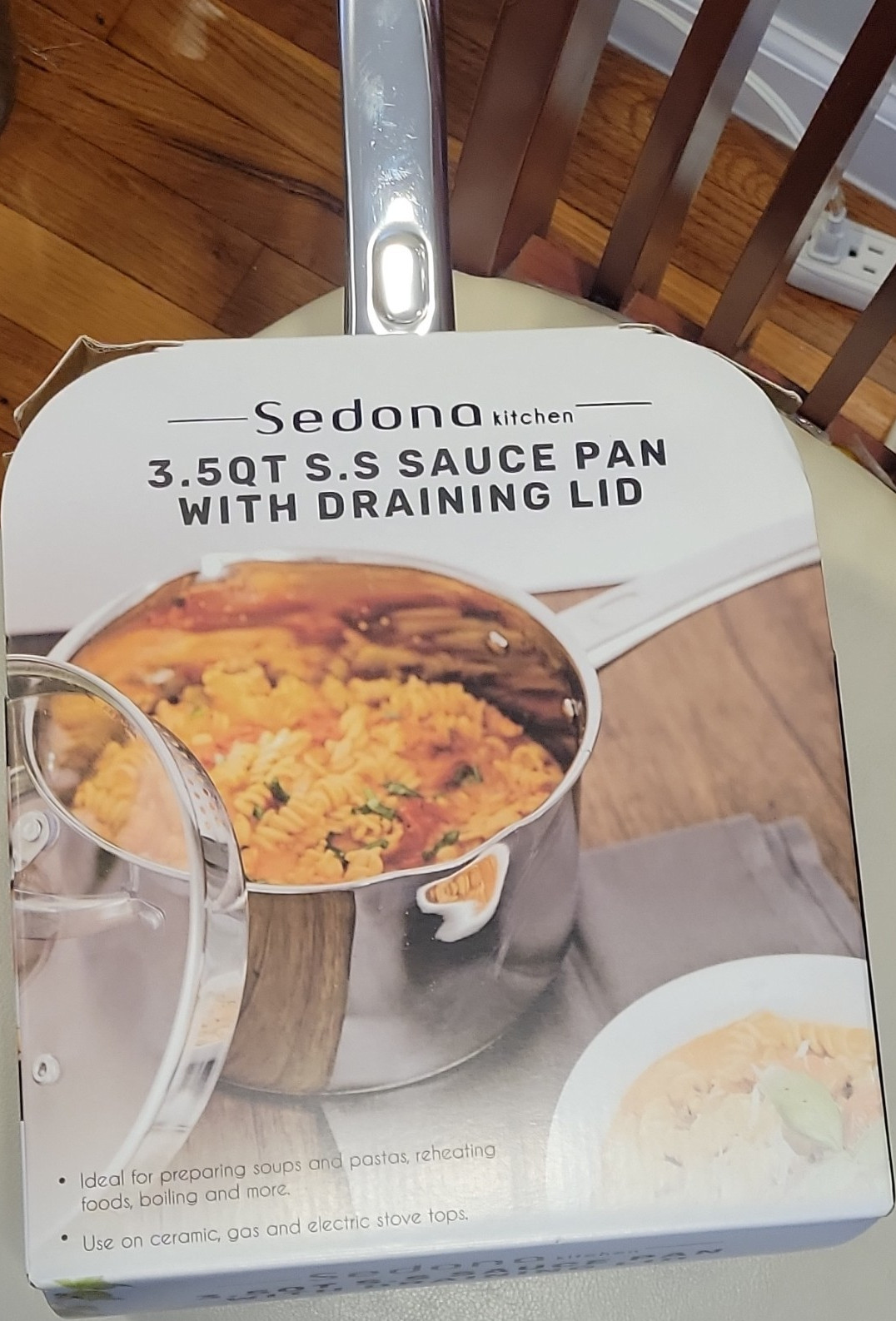 Sedona Kitchen 3.5 qt Stainless Steel Saucepan w/ Lid, Gas/Electric/Ceramic