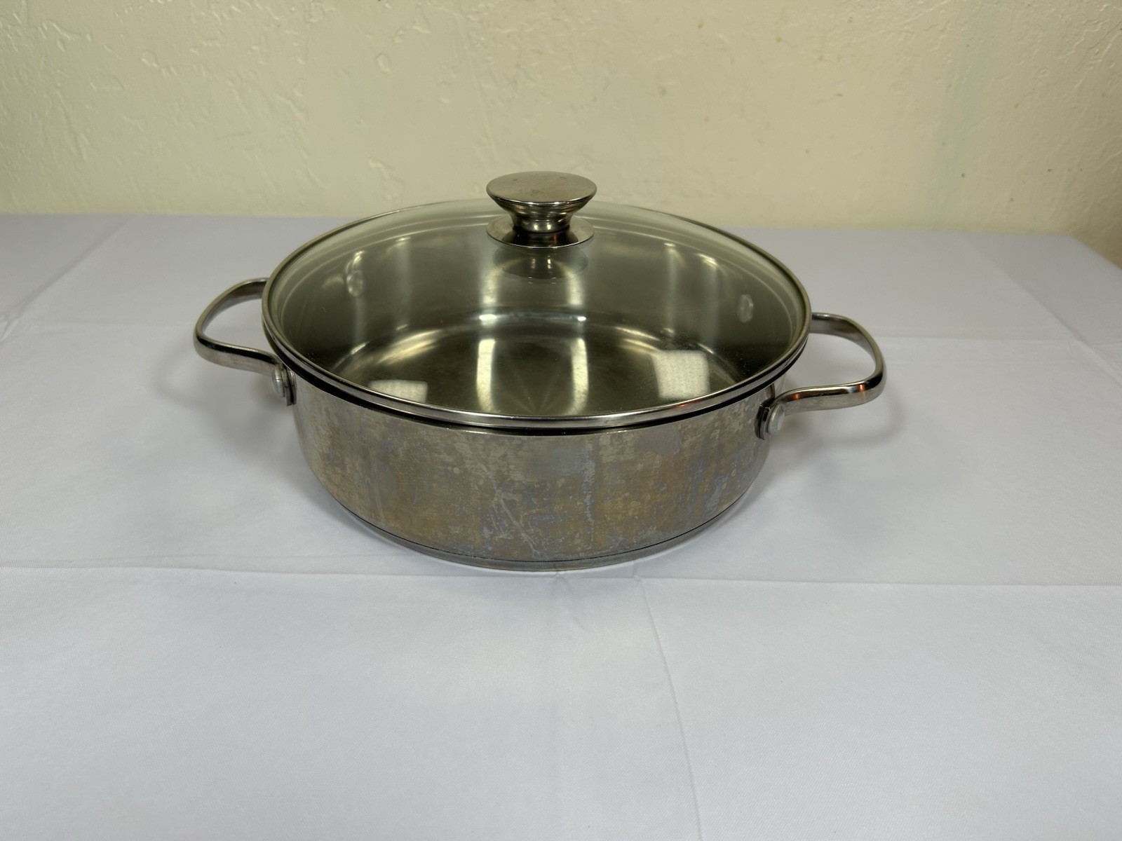 Wolfgang Puck 10” Casserole Pan With Lid Stainless Steel 18-10