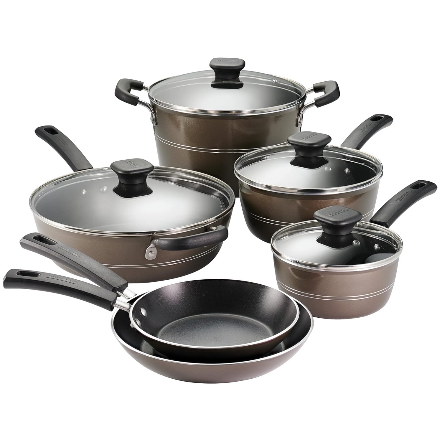 Sicilia 10-Piece Nonstick Cookware Set – Hazelnut