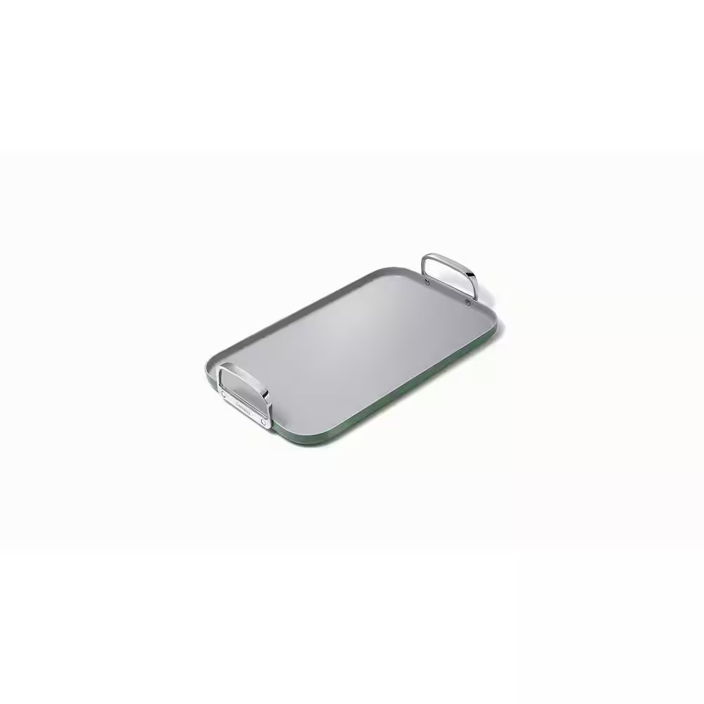 Square 11.5 In. Ceramic Nonstick Double Burner Skillet in Sage Free Shipping New