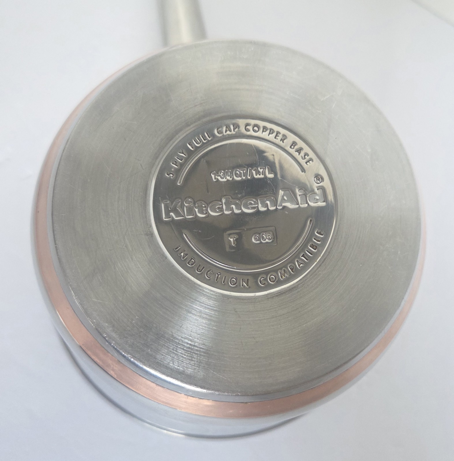 Kitchenaid 1.75 Qt 1.7 L 5-Ply Full Cap Copper Base Induction Compatible w/Lid