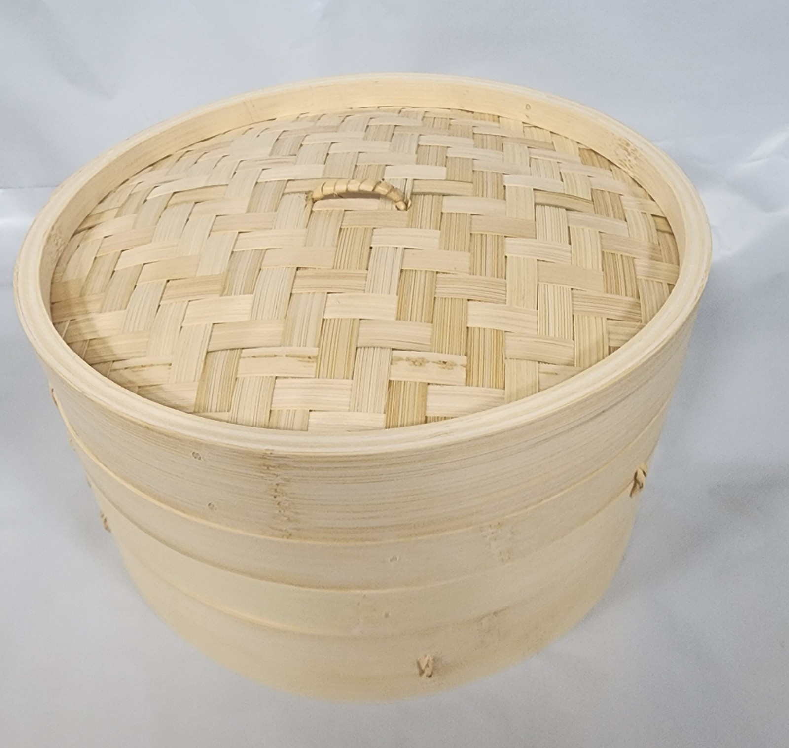 MILA Bamboo Steamer Basket All Natural 10 inch Steamer Tier 2 Trays With Lid NEW