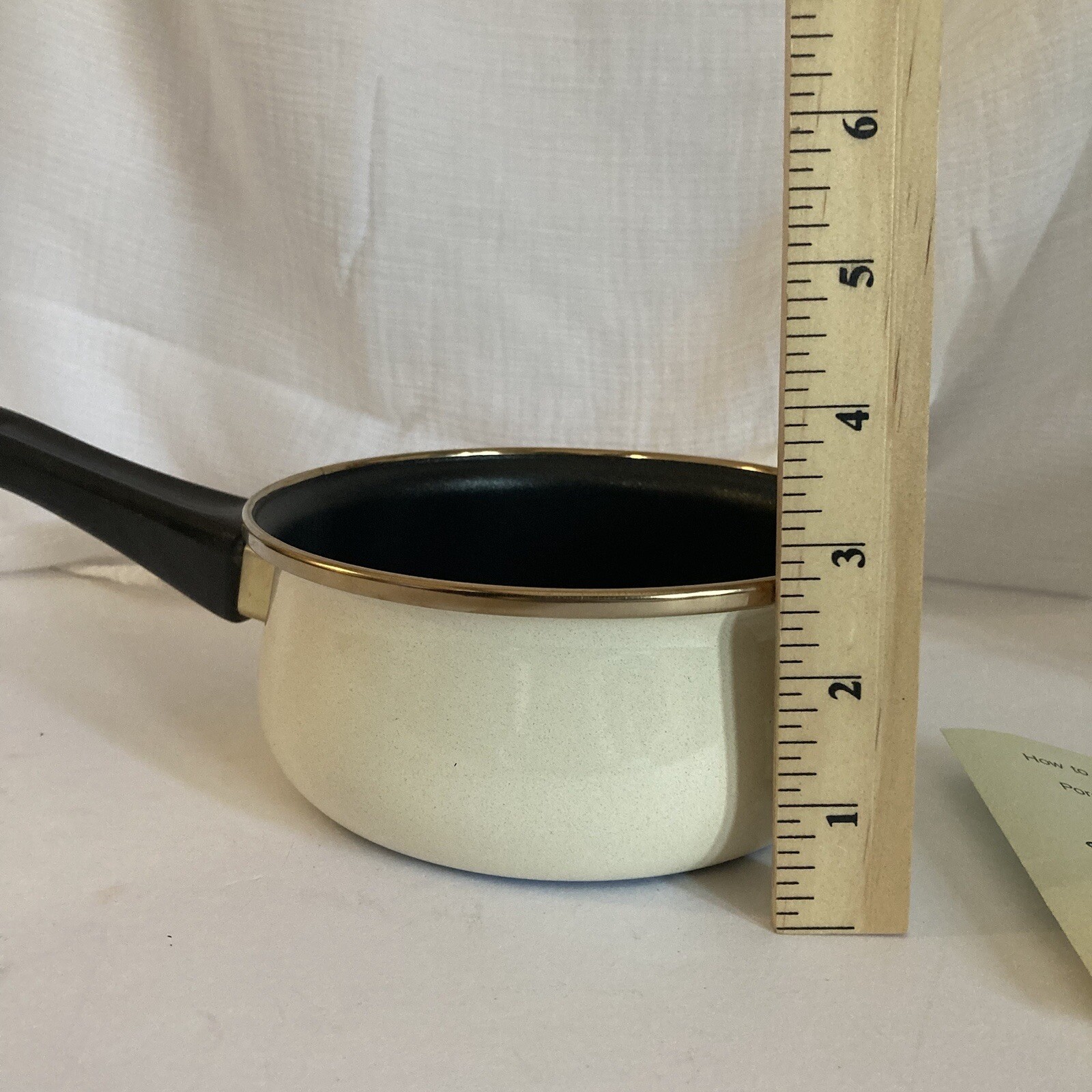 Mediterranean Gold 1 Qt Saucepan | Granite White Gold Rim | Silverstone Pot NEW