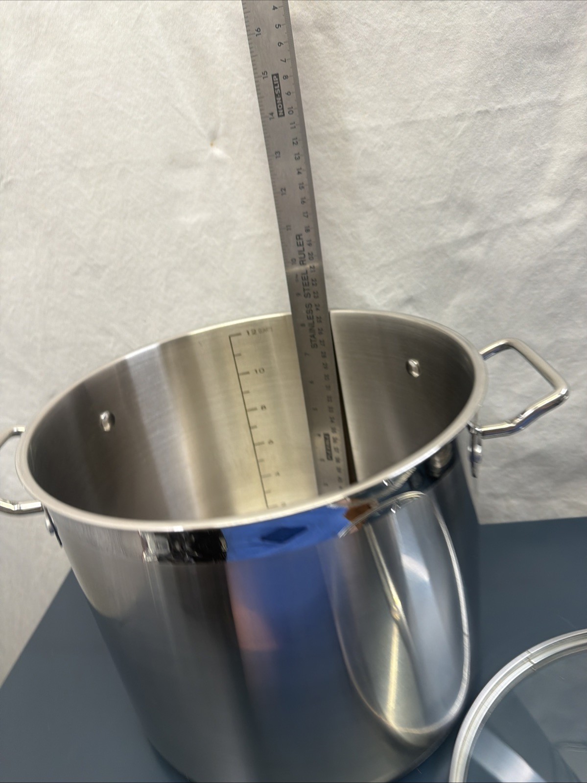 LNT Home Professional 12 Quart Stockpot Stainless Steel With Glass Lid