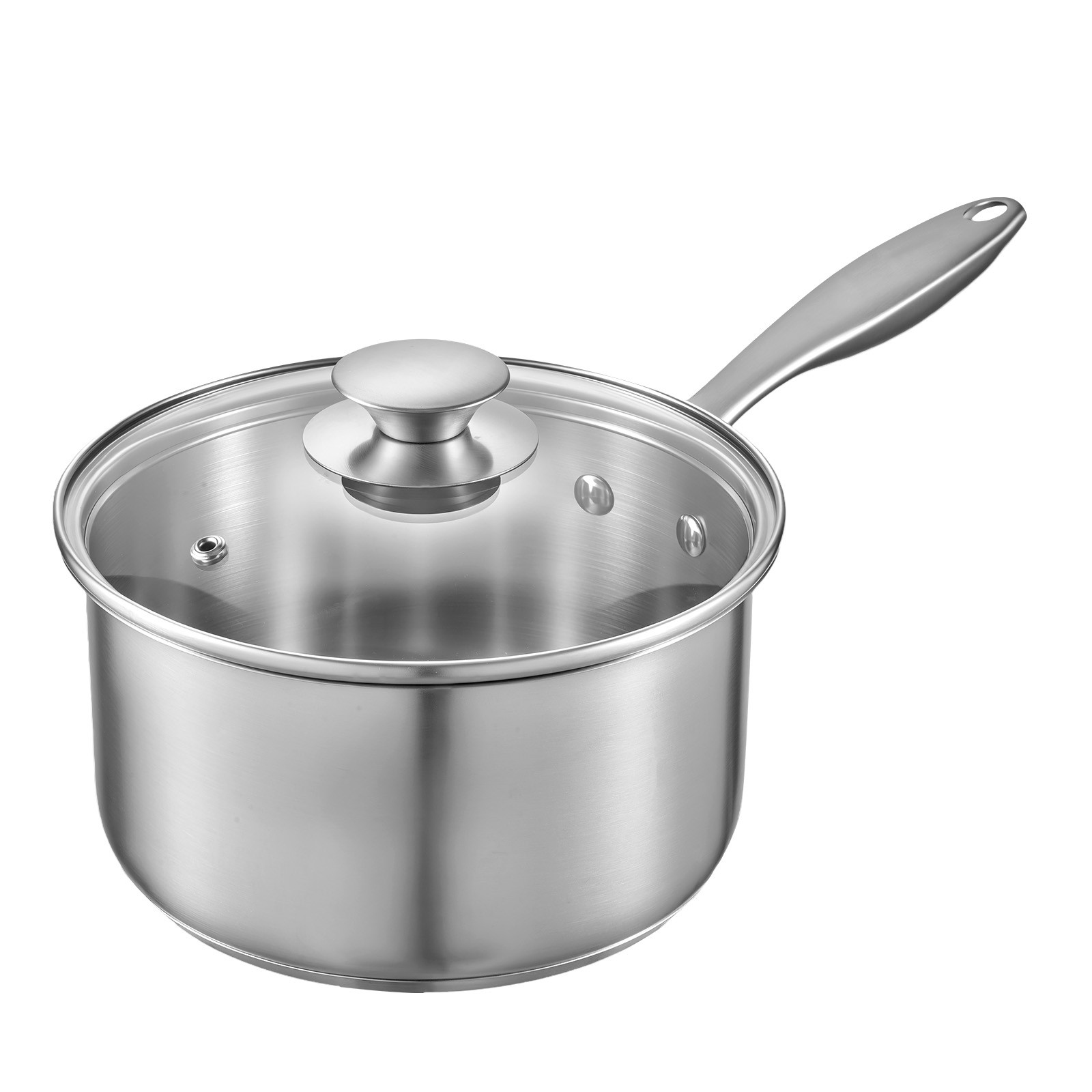 Uimoso 2.5 QT Stainless Steel Saucepan with Steamer and Glass Lid