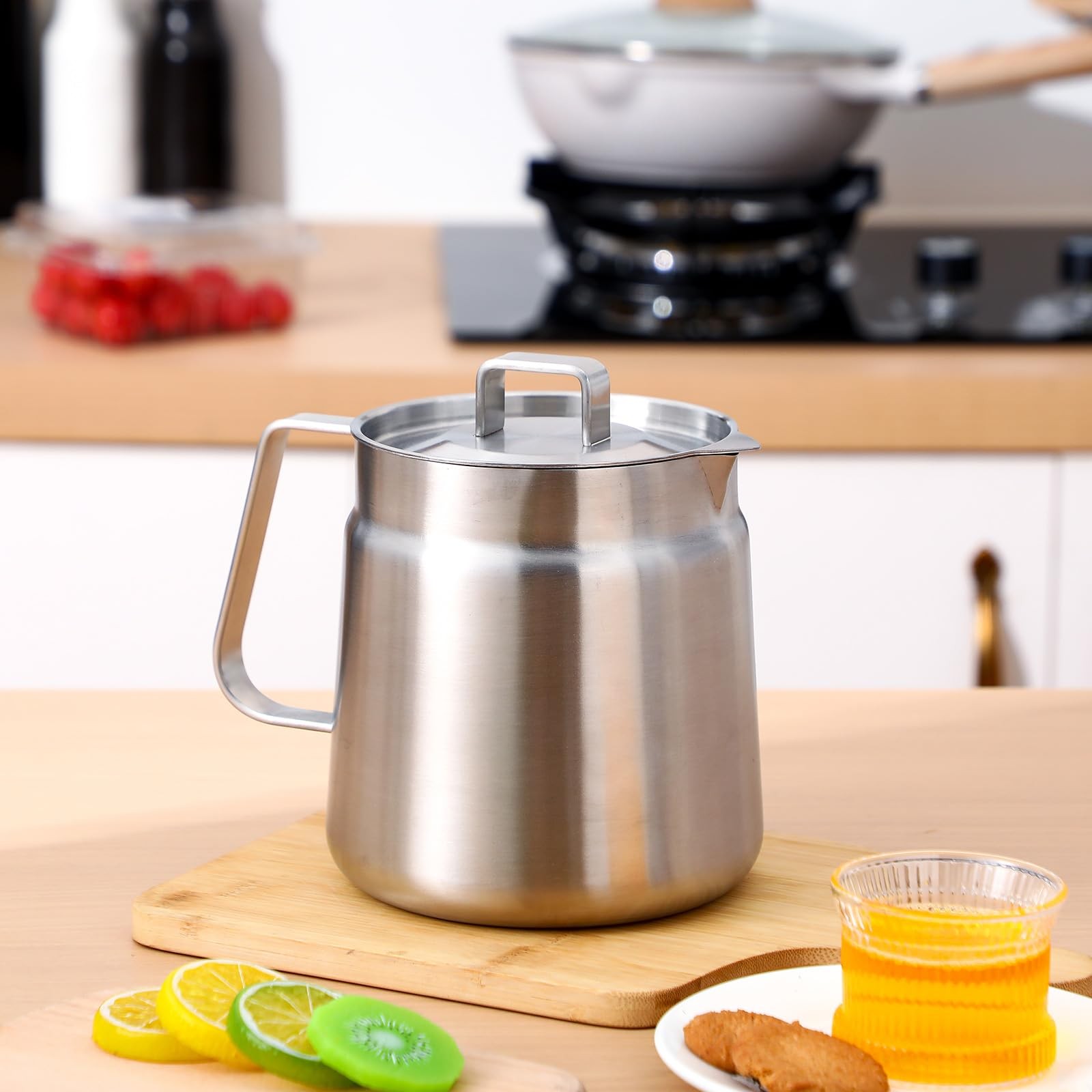 2.1 QT / 2 Liter Stainless Steel Kettle Pot Multipurpose Saucepan Brushed