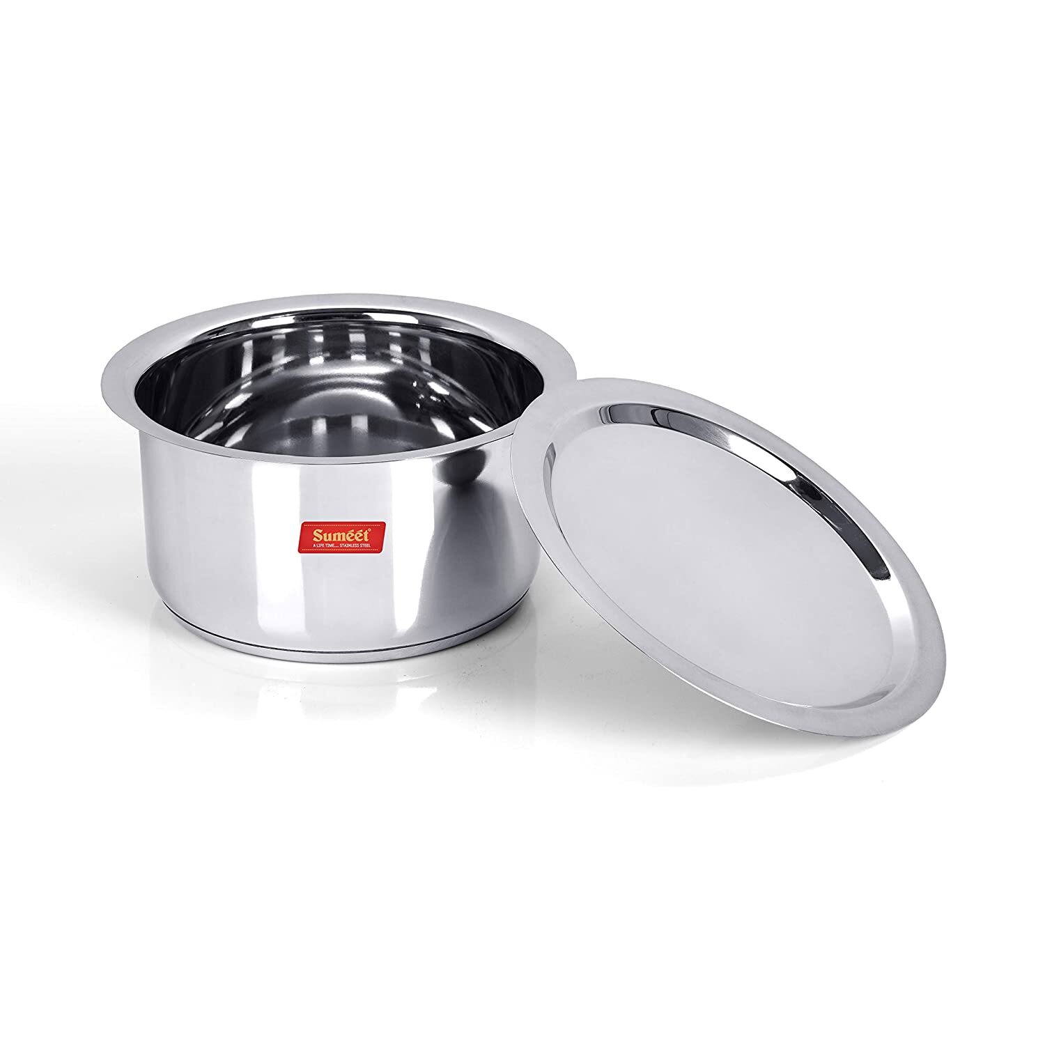 Stainless Steel Mirror Finish Cookware Tope With Lid Capacity 5 Liter Set of 1