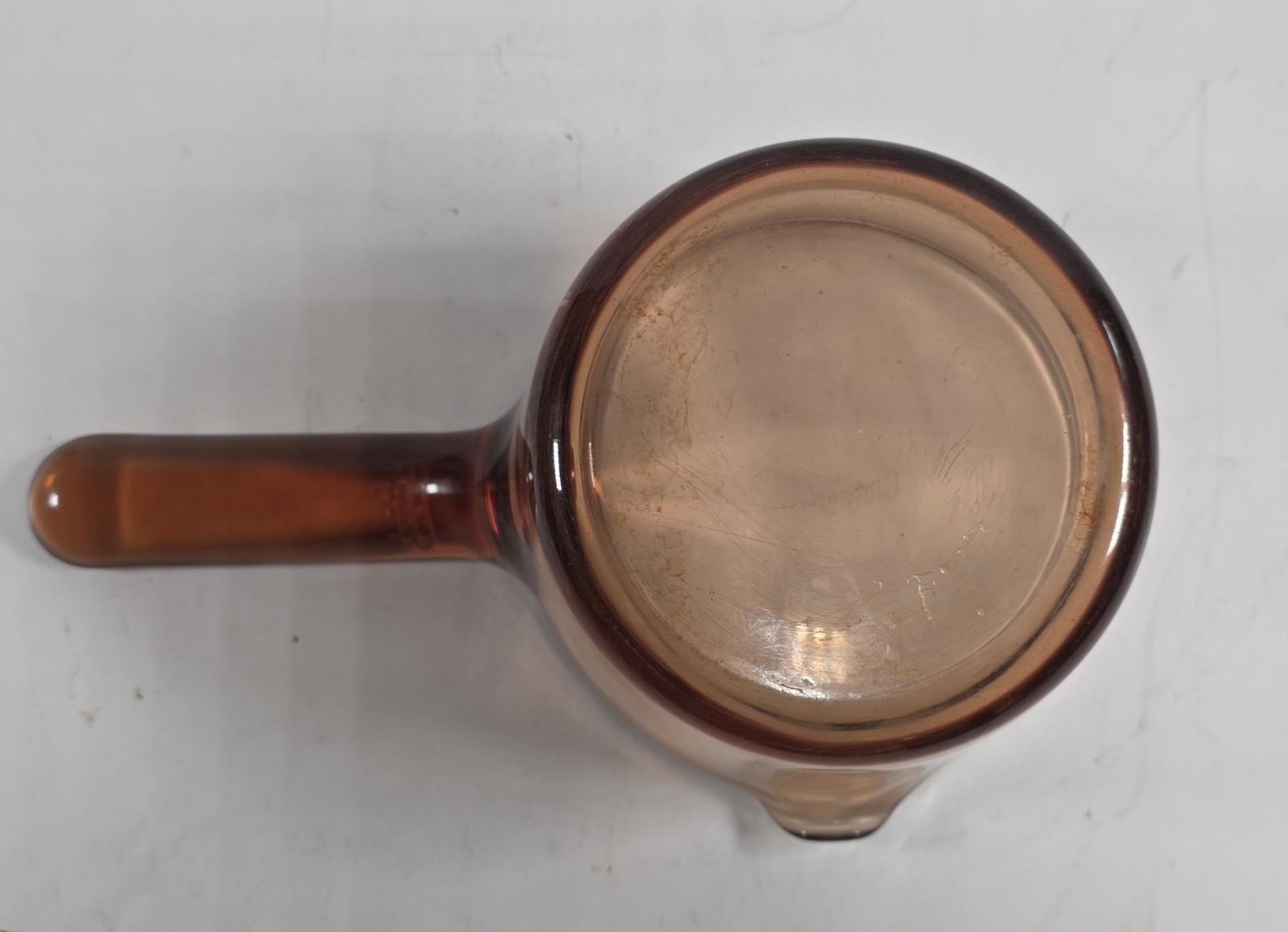 Vintage Visions Corning France 0.7L Amber Glass Saucepan Pot Spout NO LID Vtg