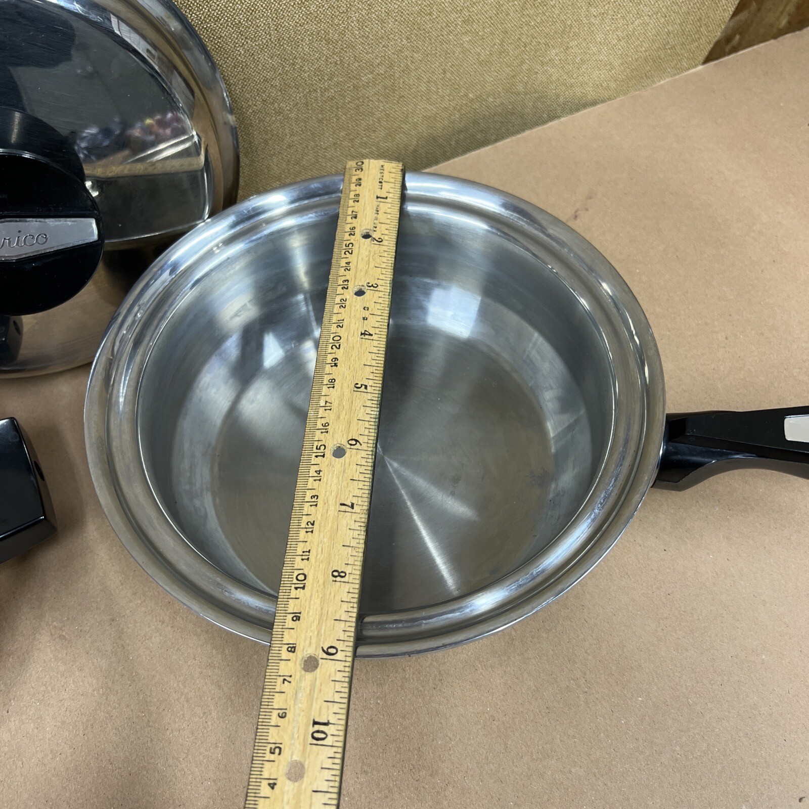 Carico Ultra Tech Stainless Cookware (7) Pan Skillet Pots T304SS USA Ultra Core