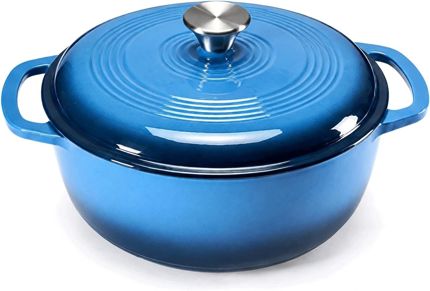 DUMOS 6 Qt Cast Iron Dutch Oven,w/ Lid&Dual Handles,Enameled Heavy Duty Cookware