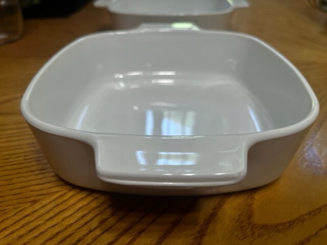 TWO CORNING WARE A-1-B 1 LITRE BLUE CORNFLOWER PATTERN SKILLET CASSEROLE DISHES