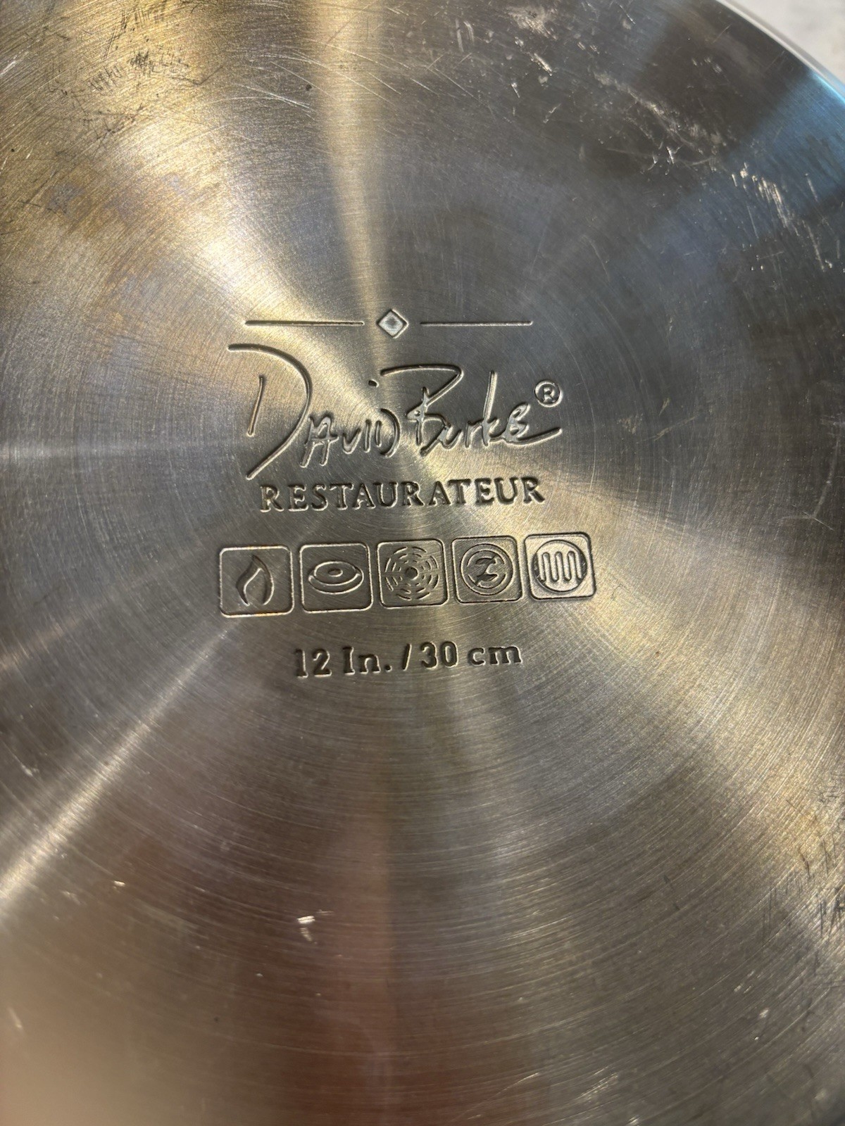 David Burke Gourmet 12 Inches Pro Heavy Stainless Frying Pan Pour Spouts