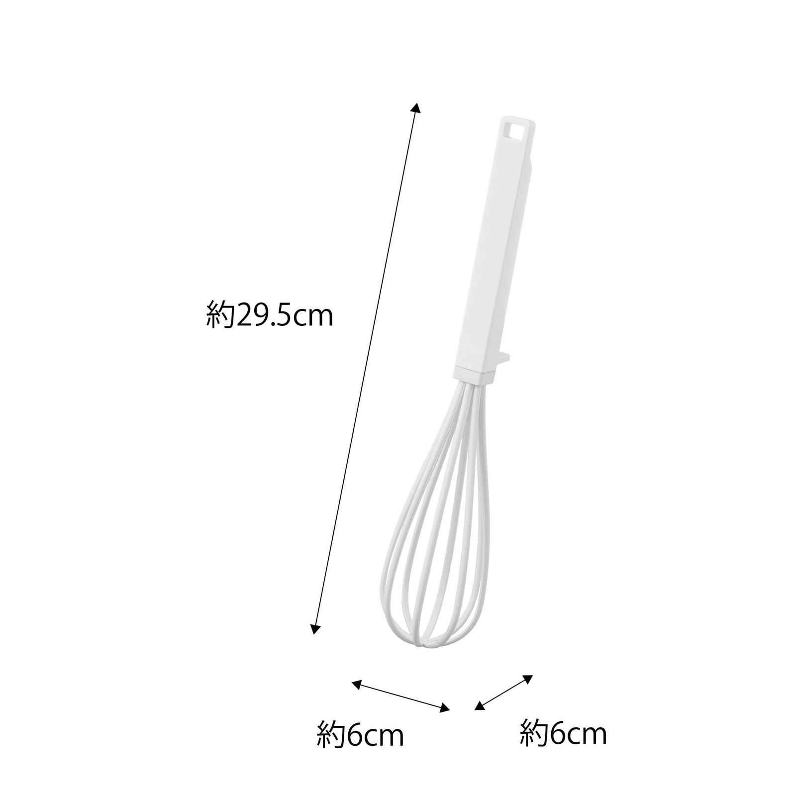 Yamazaki Silicone handle whisk White W6 × D6 × H29.5cm Tower kitchen tool 6362