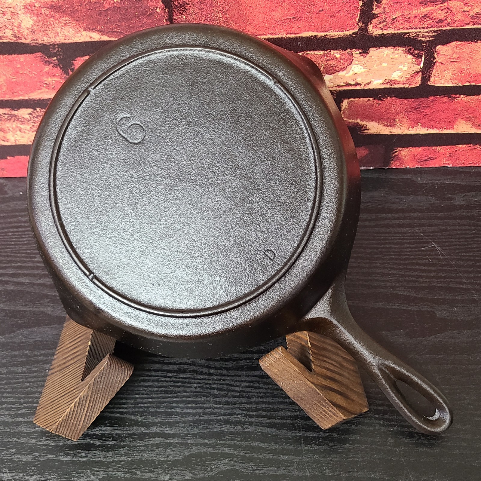 Vintage Lodge #6 Cast Iron Skillet Three Notch Pan