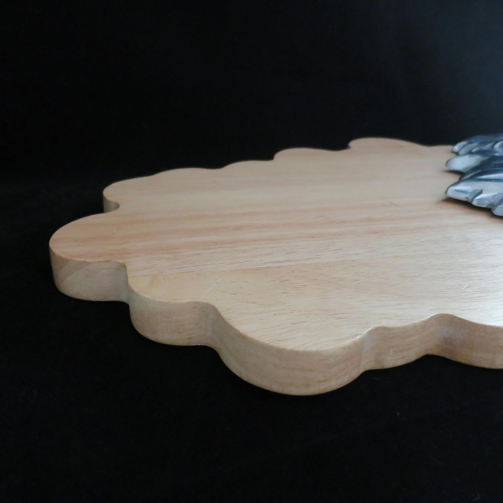 Vintage Grape Wood and Aluminum Cutting Board -Hanging Wall Art