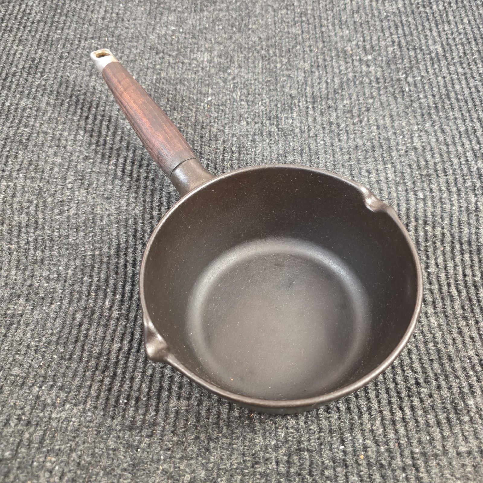 VTG Denmark Copco Michael Lax Cast Iron Saucepan Wooden Handle NO ENAMEL – RARE
