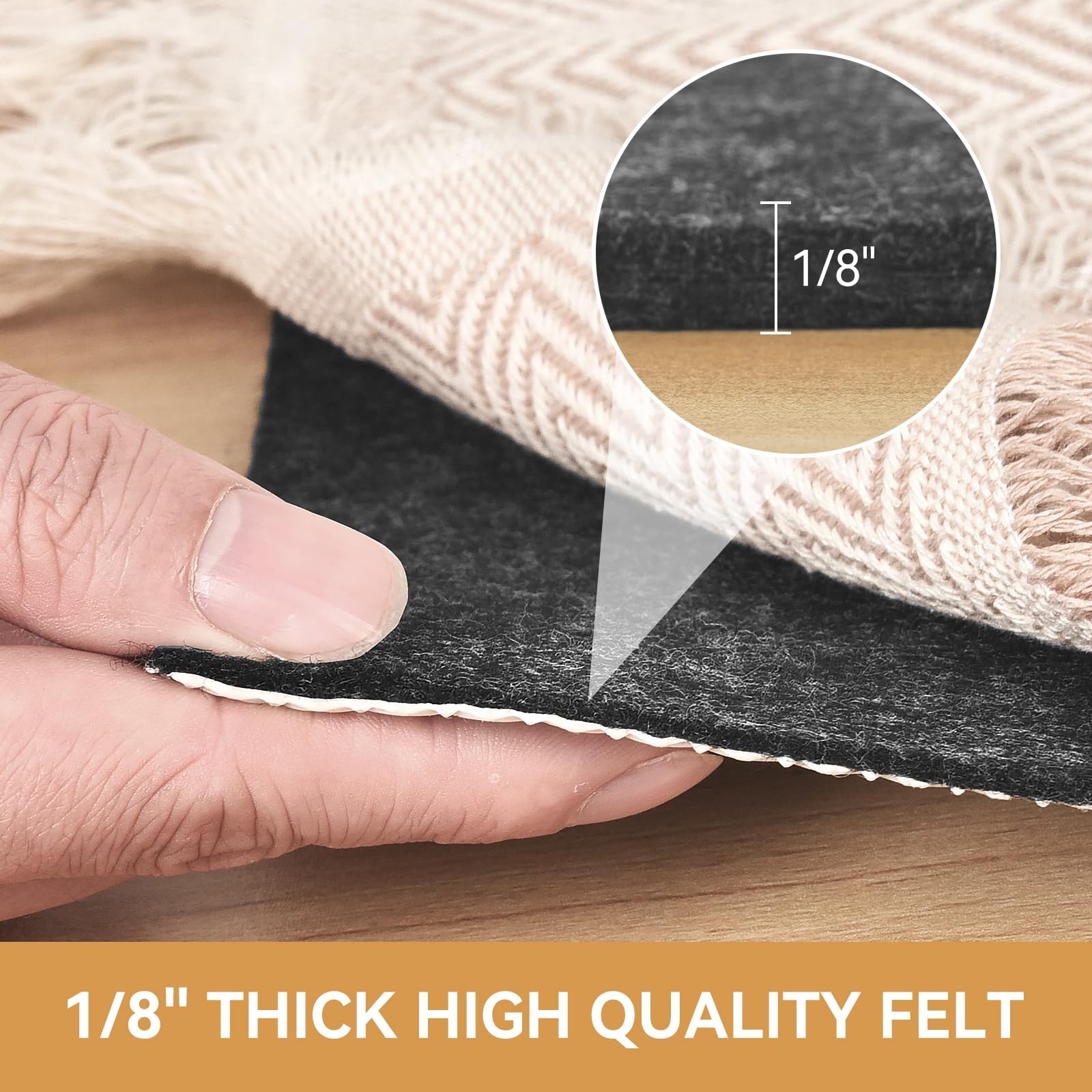 Deep Dream Dual Surface 5X8 Rug Pad Waterproof 1/8 Thick Rubber Backing Non