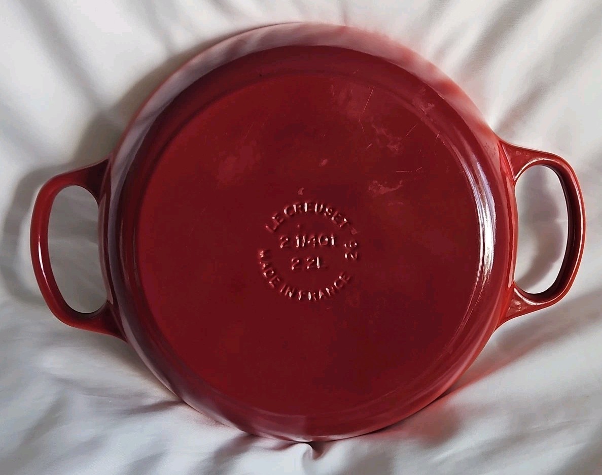Le Creuset #26 Braiser Red/orange Enameled Cast Iron VTG 2.25 Qt France