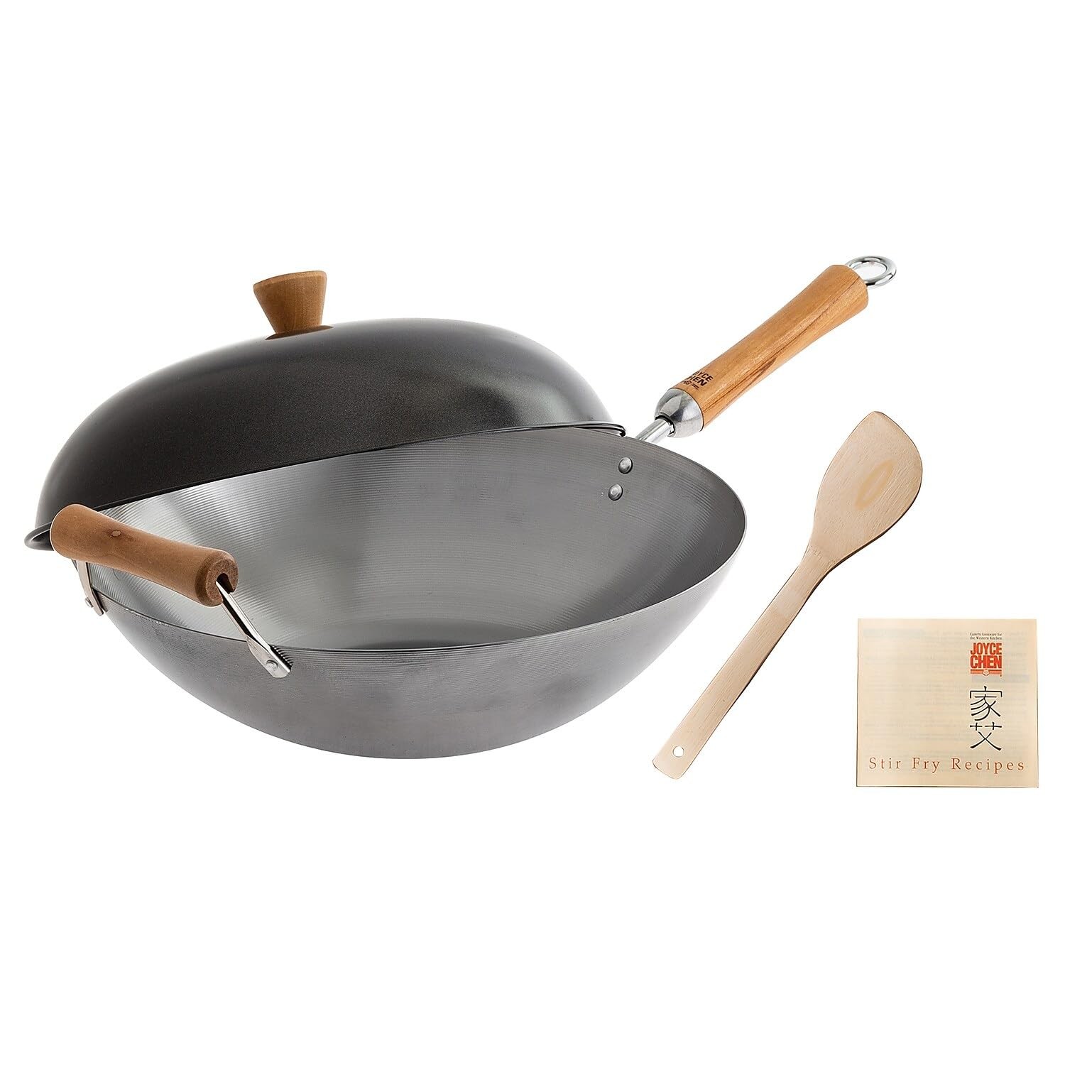 JOYCE CHEN Classic Series 14-Inch Uncoated 14 inch, 14″ Wok Set