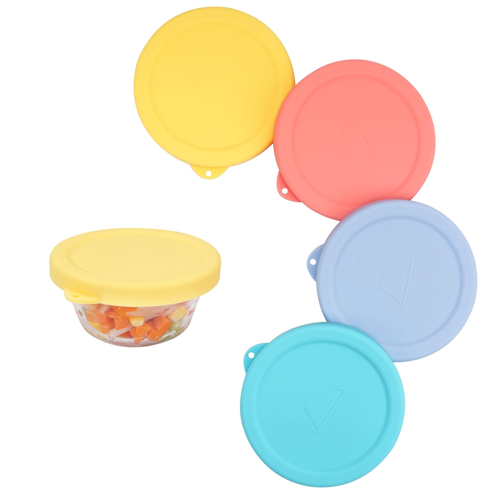Purekra 4 PCS Silicone Ramekin Lids for Pyrex and Anchor Hocking Glass Custar…