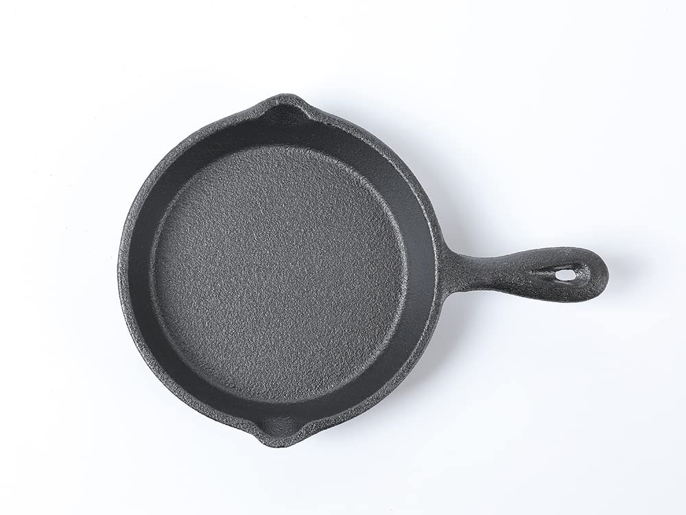 Mini Black Cast Iron Skillet Set PreSeasoned Small Frying Pan Dia 3.9 Inch