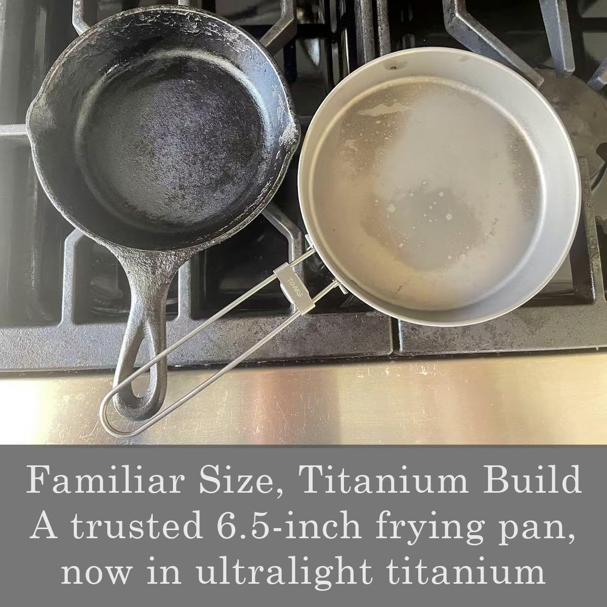 Titanium 6.5-Inch Camping Frying Pan – Lightweight, Durable, Foldable Handle