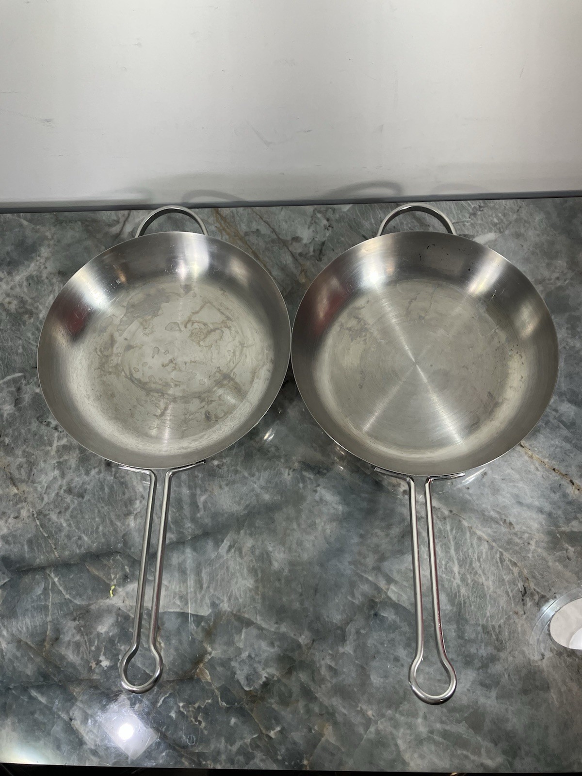 2x REVERE WARE PRO LINE Stainless 10″ FRYING PAN Chefs Saute Fry SKILLET 6760