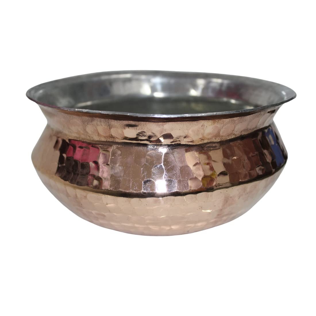 Copper Handi/Sipri with Hammered with Tin Coating (Kalai) Inside Shinny 5 Liters