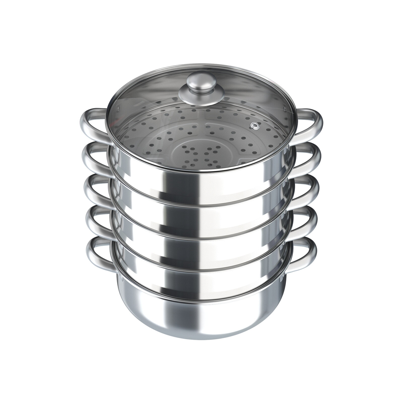 5tier Steamer Cookware Pot Stainless Steel Pot Stainless Steel Food Steamer &Lid