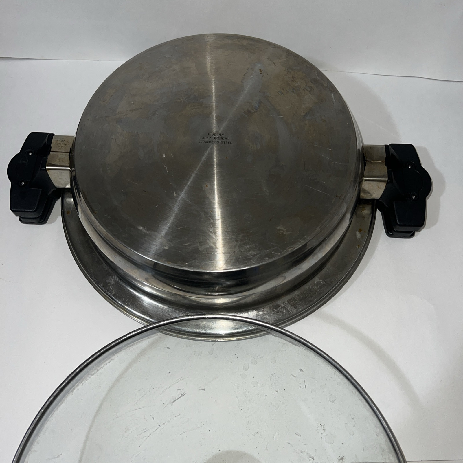 Five Ply304surgical Stainless steel the Deep Pan Skillet with Pressure handle