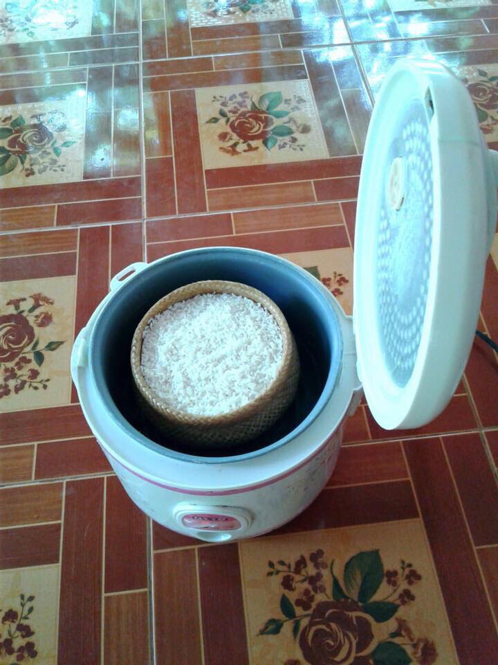 Vintage Thai Handicraft Cooker Bamboo Basket&Lid Steamer Sticky Rice Dim Sum X 2