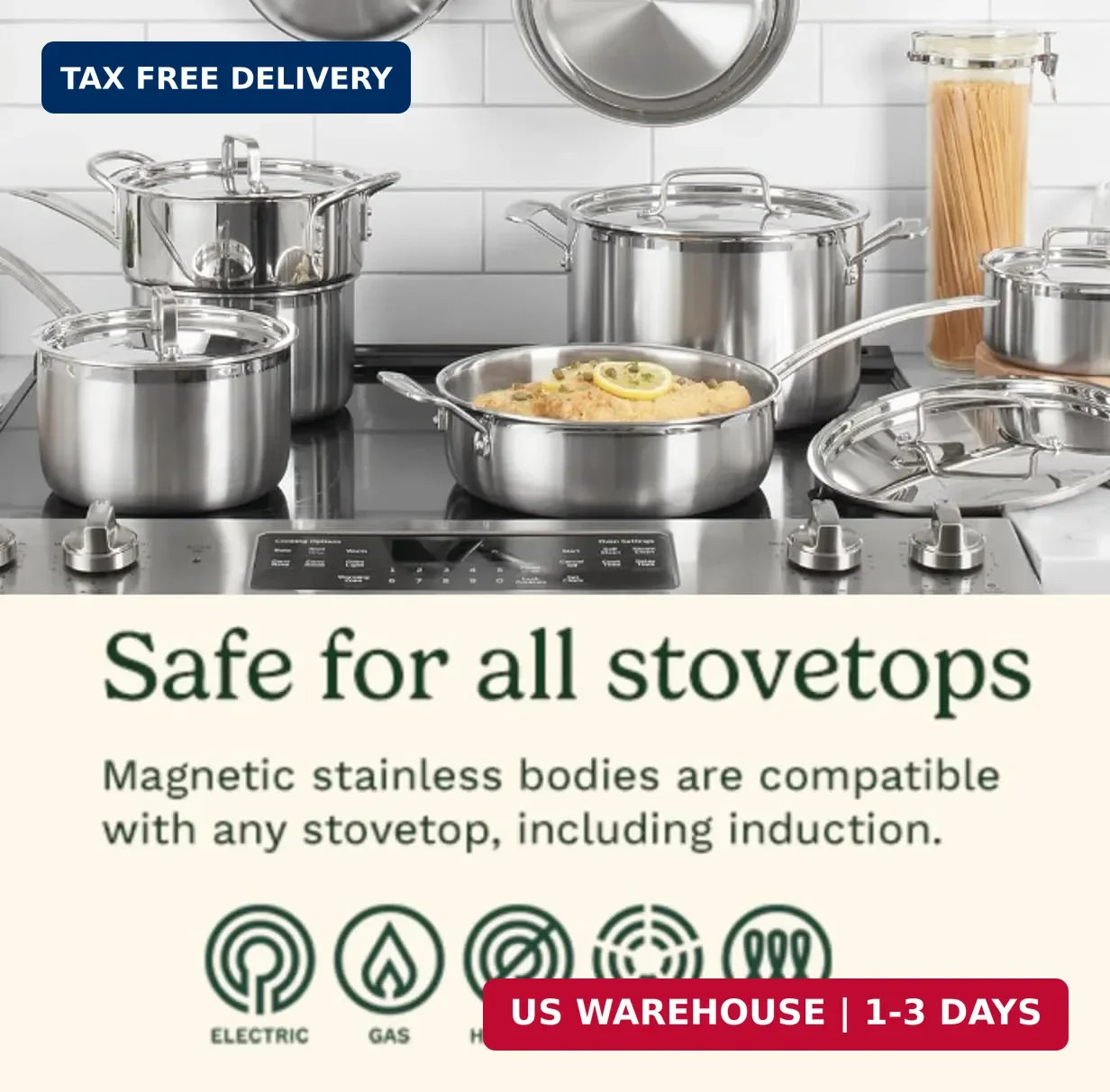 Cuisinart 12-Piece MultiClad Pro Triple Ply Stainless Stainless Steel Pots and P