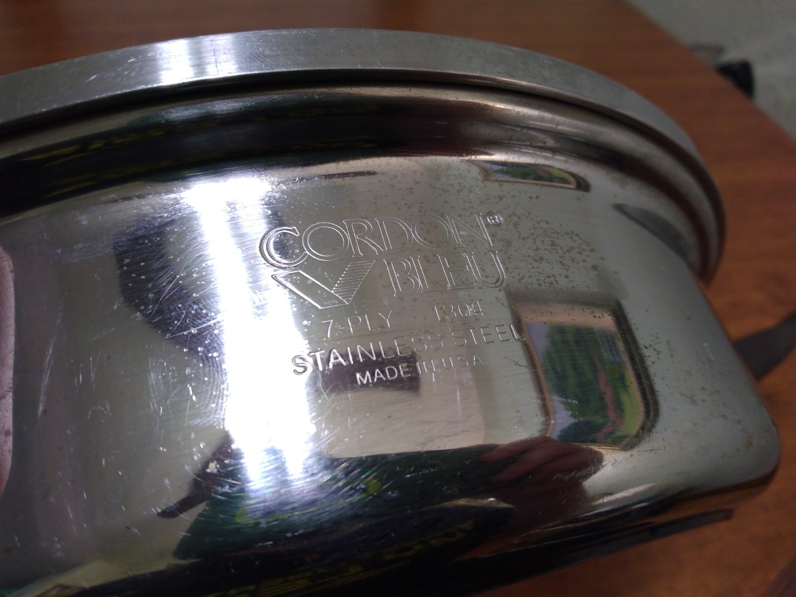 VTG Cordon Bleu 7-Ply T304 Stainless Steel Skillet 10.5″ USA Missing One Handle