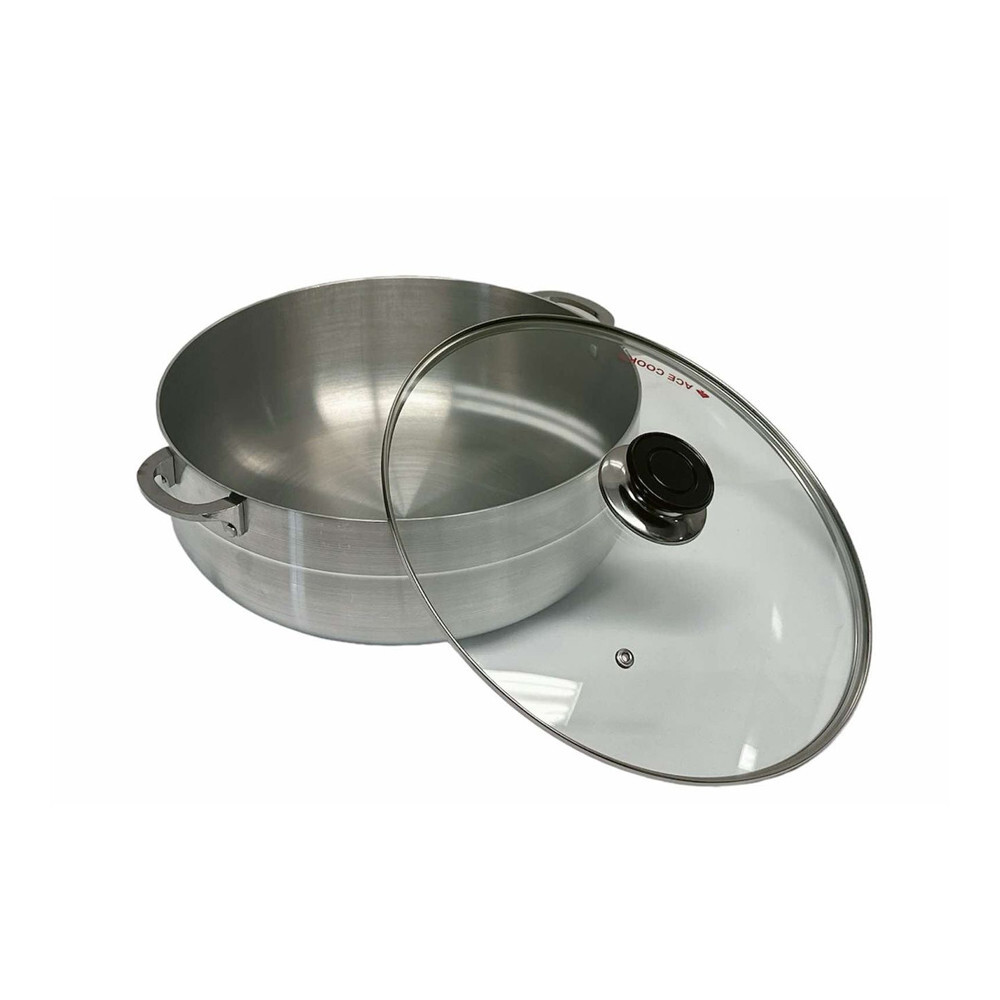 14 Qt Aluminum Caldero Cookware Pot Dutch Oven With Glass Lid Satin Finish