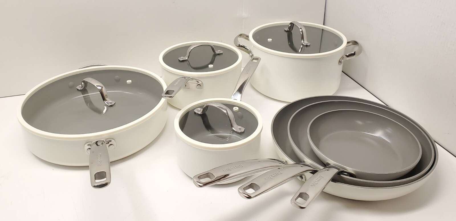 GreenPan Eras Ceramic Non-Stick 11-piece Cookware Set White