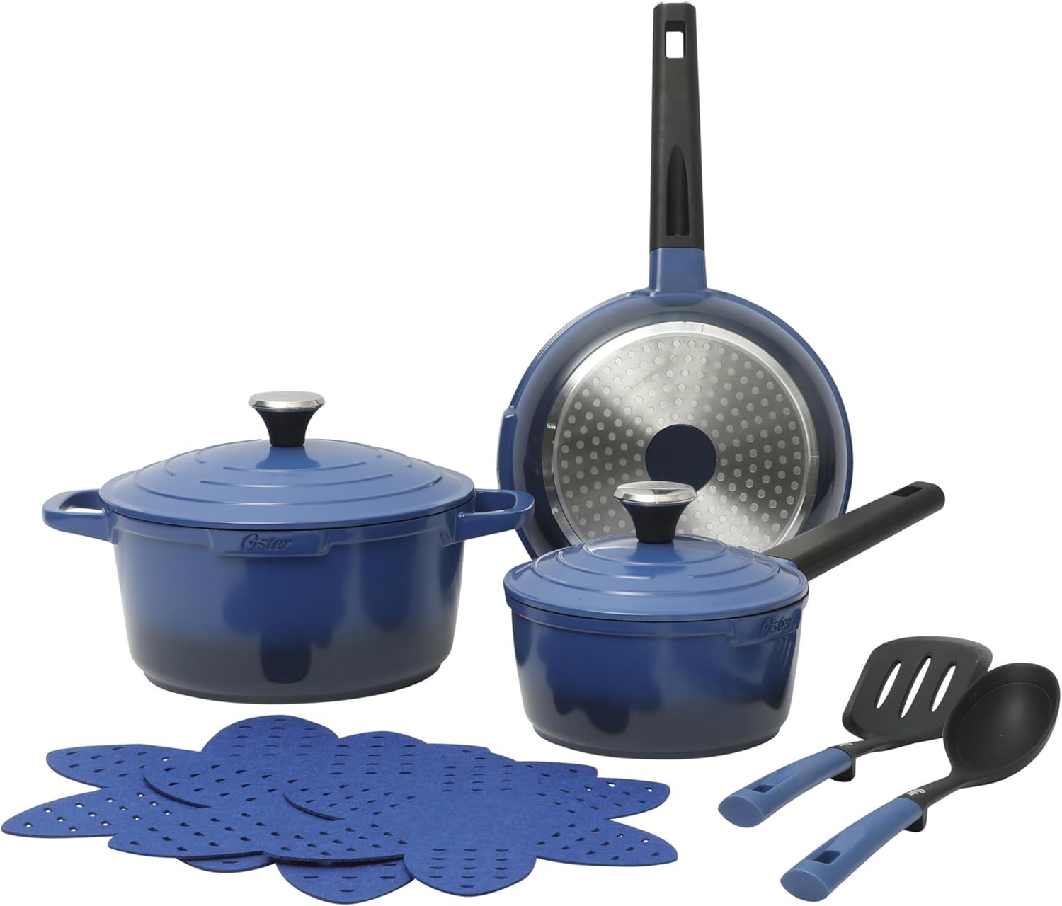 Oster Platinum Sedwick Stackable Stainless Steel Pots & Pans Cookware Set